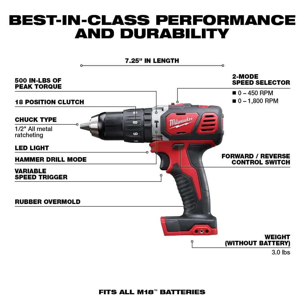 18V M18 wireless combined kit with lithium battery (6 tools) with two 3.0 Ah batteries, 1 charger, 1 tool bag 2696-26