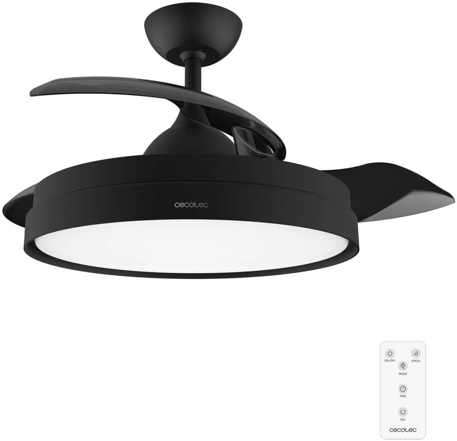 Cecotec Roof Fan with Retractable Asps and Invisible Energy Silence Aero 4280 Steel, 40 W, Diameter 42 Pulses (106 cm), Timer, 3 Tons of Light, Summer Function