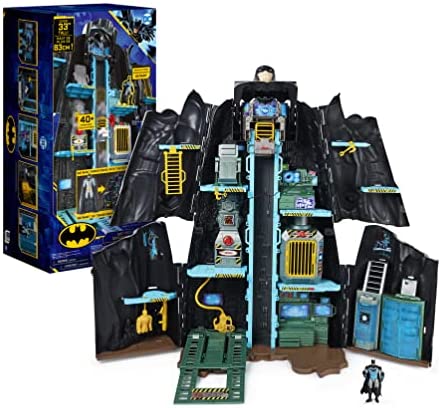 Batman, Bath-Tech Batcave - Transformable Giant Game Set with 4 "Batman Exclusive Figure and Accessories