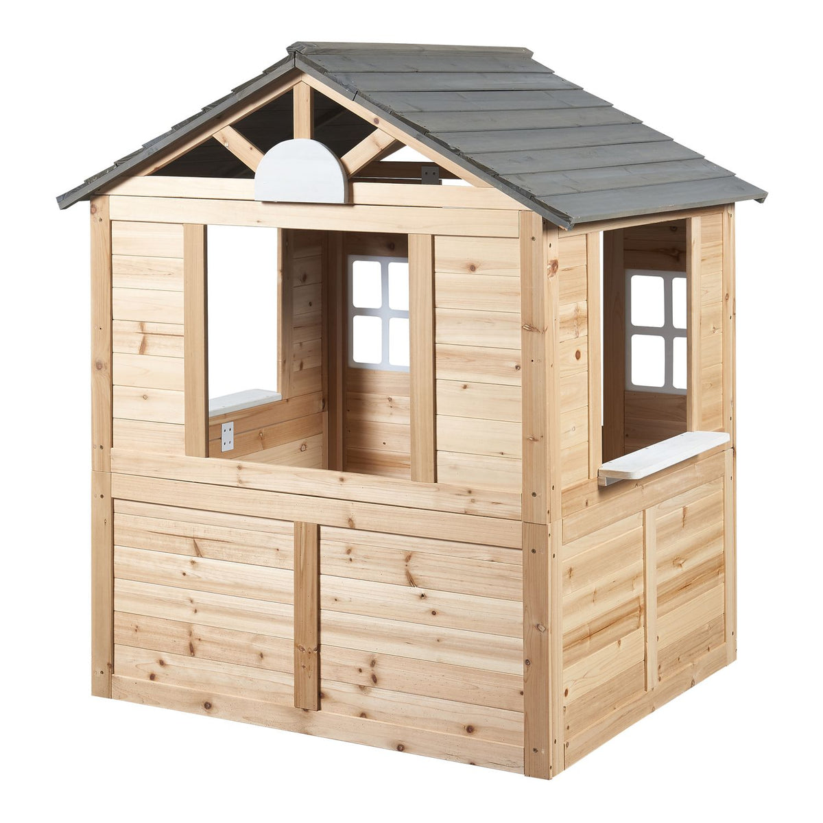 Casita Infantil Acciano Abeto Wood 131x113x97 Cm - Natural [casa.pro]