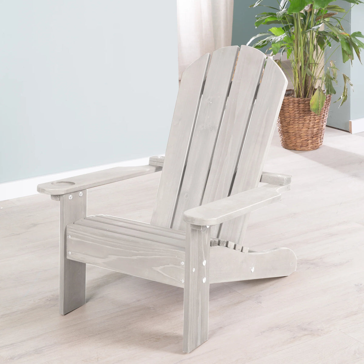 Children's outdoor chair "Beach chair" - FSC certified wood chair - Engraving grey finish